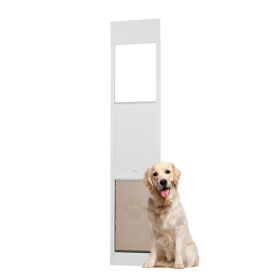 Dog Door for Sliding Glass Door, 75 7/8"-80 11/16" Adjustable Height Doggy Door for Sliding Doors