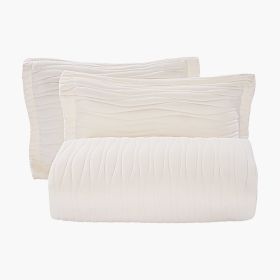 King Quilt Set, 3-Piece Lightweight Comforter, Microfiber King Size Bedding Set, Beige Bedspreads with 1 Quilt and 2 Pillow Shams