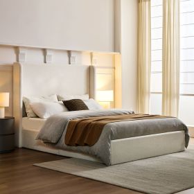 Carmen Upholstered Wingback Bed / Upholstered Platform Bed Frame / 52" High Headboard / Simplicity / Minimalist / No Box Spring Needed / Californ