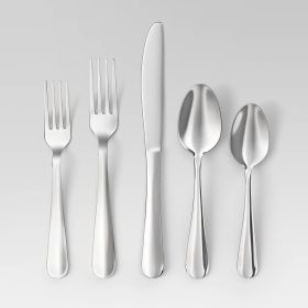 20-Piece Teagan Flatware Set, Silver Stainless Steel Utensils, Service for 4