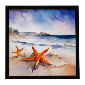 Starfish Framed Metal Print Bathroom, Kitchen, Office, Home Decor Wall Art Ready to Hang, Square, 8X8