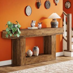 Console Table 2-Tier Entryway Table Wood Sofa Table