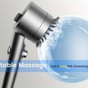 Shower Head, High Pressure Flow Multiple Modes, 5 Layers Filter, Hard Water Power Rinse, With Switch, Suitable For Pet Bathing, Vertical Shower, (Option: Upgraded9piecesetwith5filters)
