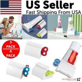 6x Toothpaste Squeezer Bathroom Tube Easy Stand Dispenser Rolling Holder Seat (Pack: 3 Pack)