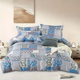 3pieces Comforter set Queen (Comforter *1+Pillowcase*2) Extremely diverse styles (Style: Patchwork Rustic blue)