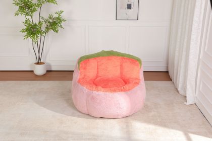 Oversized Bean Bag Chairs,Multicolor Faux Fur Couch Filled with Shredded Sponge,Large Lounger Sofa For Living Room,No Assembly Required (Color: Pink+Orange+Green)