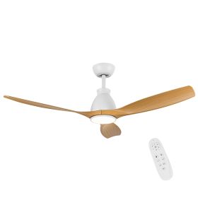 52 in. Integrated LED Farmhouse Indoor/Outdoor White Smart Ceiling Fan with Remote Control (Color: White, Material: Metal+ABS)
